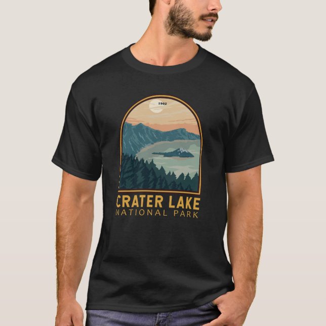 Crater Lake National Park Vintage Emblem T-Shirt (Front)
