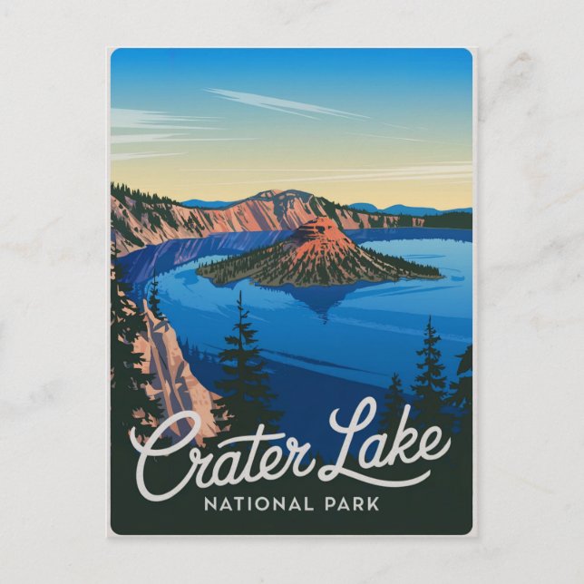 Crater Lake National Park Vintage Postcard (Front)