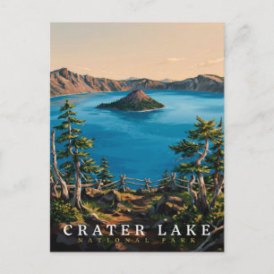 Crater Lake National Park Volcanic Lake Postcard