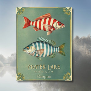 Crater Lake,  Oregon nautical fish Postcard