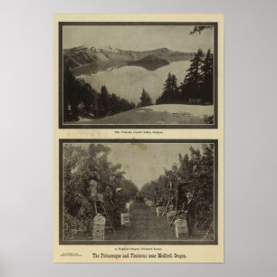 Crater Lake Oregon Orchard scene Poster