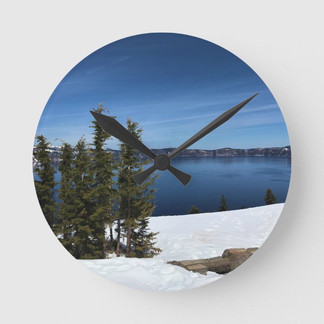Crater Lake, Oregon Round Clock (Front)