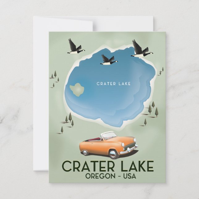 Crater Lake Oregon Travel map poster (Front)