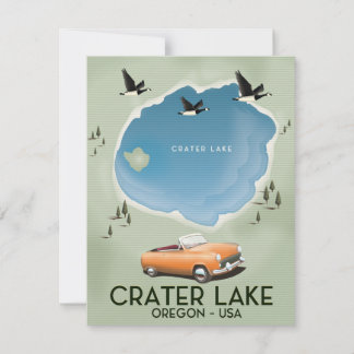 Crater Lake Oregon Travel map poster
