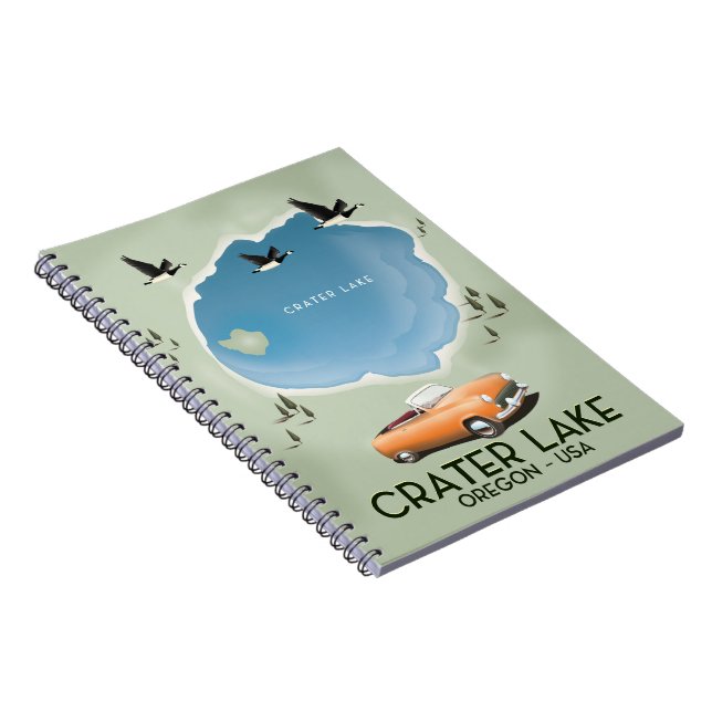 Crater Lake Oregon Travel map poster Notebook (Right Side)