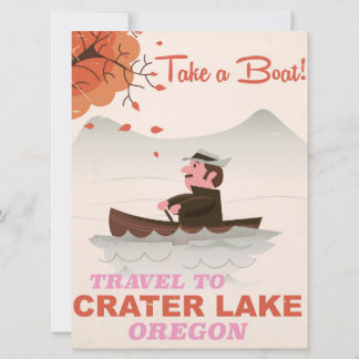 Crater Lake Oregon Vintage travel poster Invitation