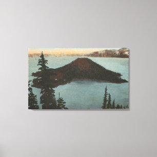 Crater Lake, Oregon - Wizard Island View #1 Canvas Print