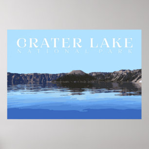 Crater Lake Poster, National Park Print