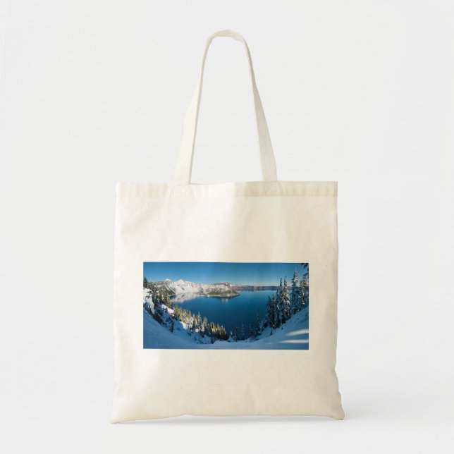 Crater Lake South Central Oregon in Winter Tote Bag (Front)