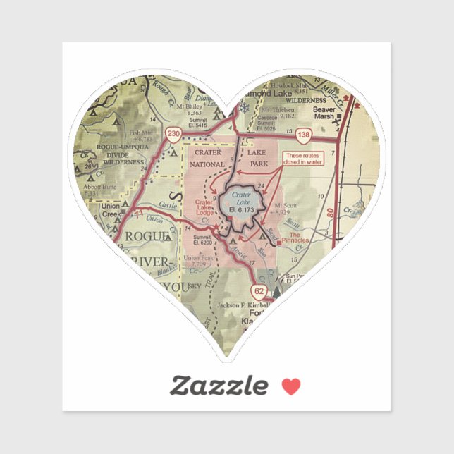 Crater Lake Vintage Map (Sheet)