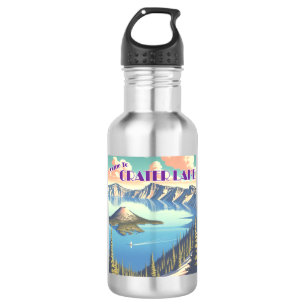 Crater Lake Vintage Poster 532 Ml Water Bottle