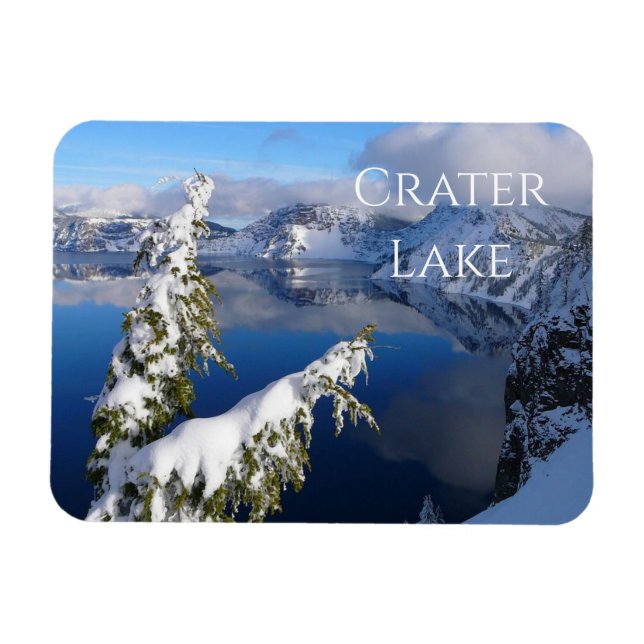 Crater Lake, Winter, National Park, Oregon Magnet (Horizontal)