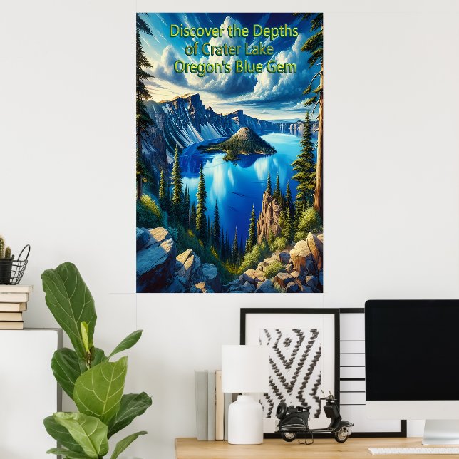 Crater Lakes Serene Morning Light Poster (Home Office)