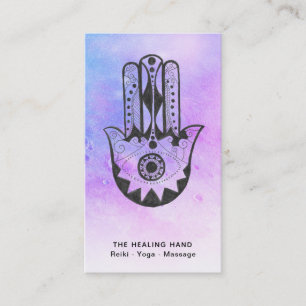 *~* Crater of Moon Hamsa Hand of Fatima Meditation Business Card