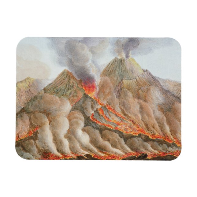 Crater of Mount Vesuvius from an original drawing Magnet (Horizontal)