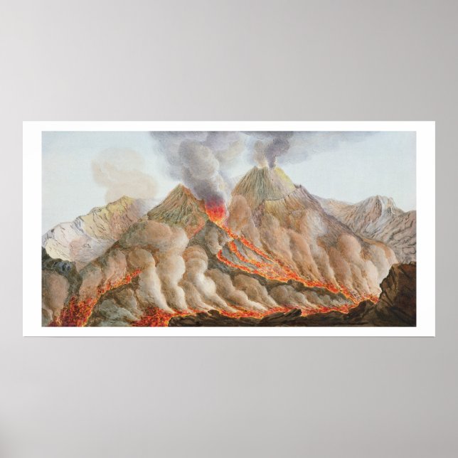 Crater of Mount Vesuvius from an original drawing Poster (Front)