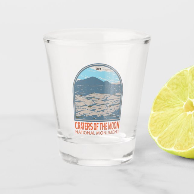 Craters of the Moon National Monument Idaho Retro Shot Glass (Front)