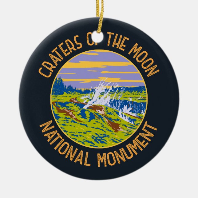 Craters of the Moon National Monument Lake Taupo Ceramic Tree Decoration (Front)