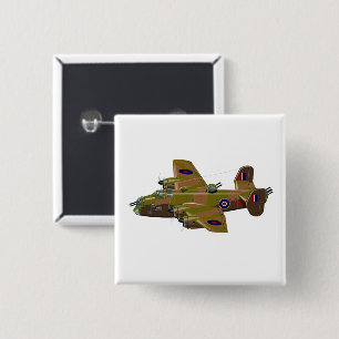 Cratoon retro bomber 15 cm square badge