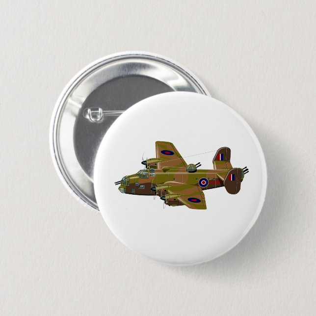 Cratoon retro bomber 6 cm round badge (Front & Back)