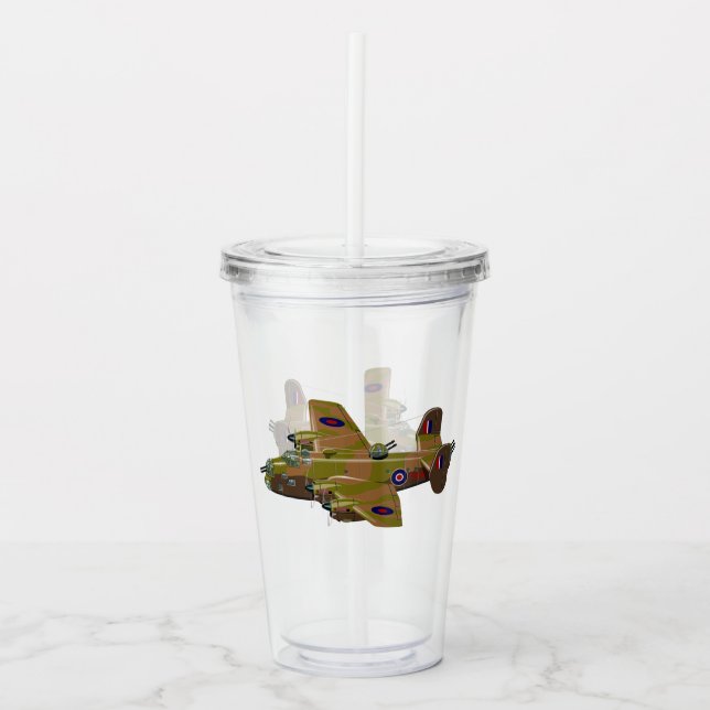 Cratoon retro bomber acrylic tumbler (Front)