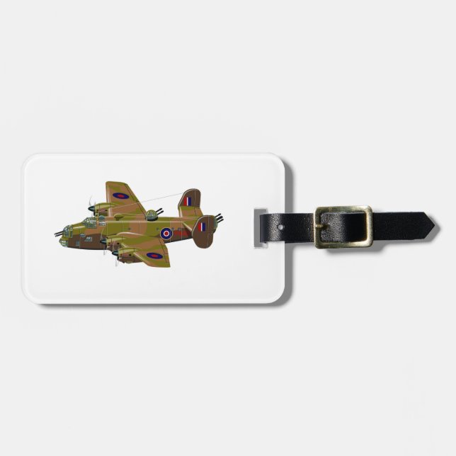 Cratoon retro bomber luggage tag (Front Horizontal)