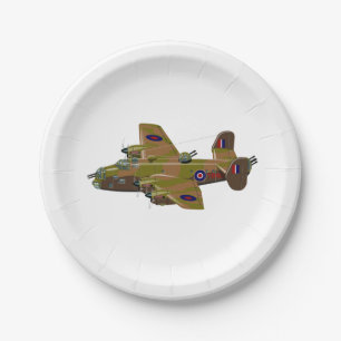 Cratoon retro bomber paper plate