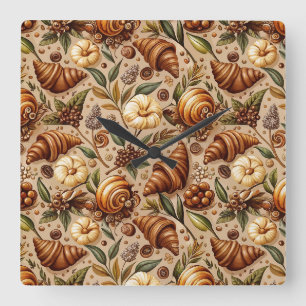 Craven Croissants Square Wall Clock