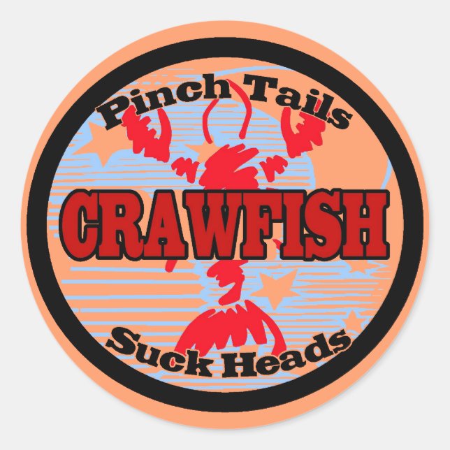 Craw Dat!  Fleur de Lis, Crawfish , Craw Dat Classic Round Sticker (Front)