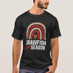 Craw Fish Season Leopard Rainbow Cajun Crawfish Bo T-Shirt