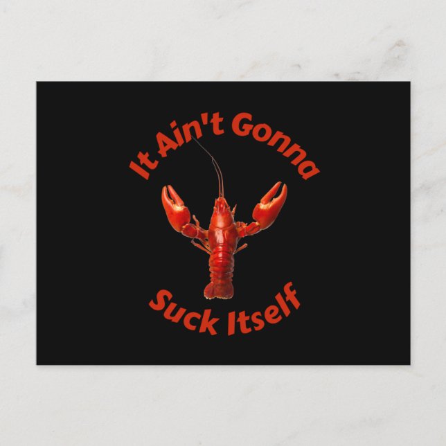 Crawdad It Aint Gonna Suck itself Cute Postcard (Front)
