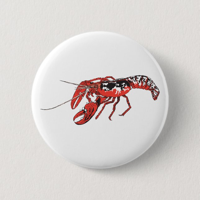 crawfish 6 cm round badge (Front)