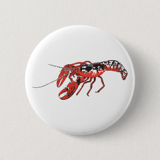 crawfish 6 cm round badge