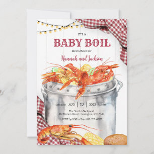 Crawfish Baby Boil Seafood Baby Shower Invitation