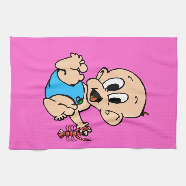 Crawfish Baby Tea Towel (Horizontal)