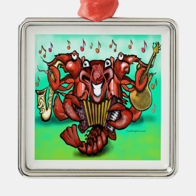 Crawfish Band Metal Tree Decoration (Front)