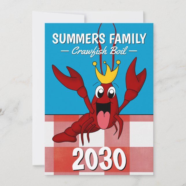 Crawfish Boil Annual Family Reunion Cookout Invitation (Front)