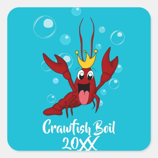 Crawfish Boil Annual Family Reunion Party Square Sticker (Front)