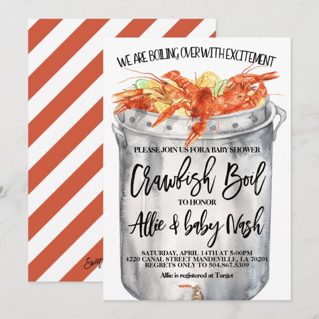 Crawfish Boil Baby Shower Invitation (Front/Back)