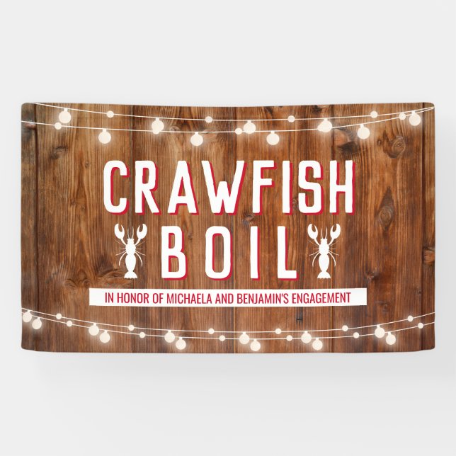 Crawfish Boil Couples Shower Engagement Party Banner (Horizontal)