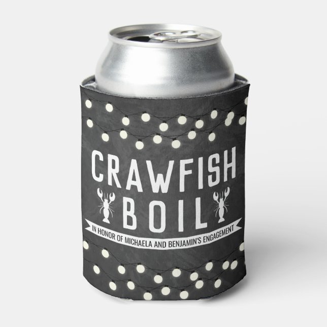 Crawfish Boil Couples Shower Engagement Party Can Cooler (Can Front)