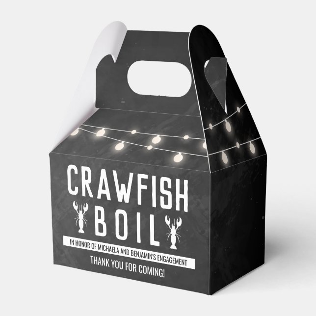 Crawfish Boil Couples Shower Engagement Party Favour Box (Front Side)