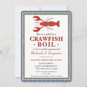 Crawfish Boil Couples Shower Engagement Party Invitation