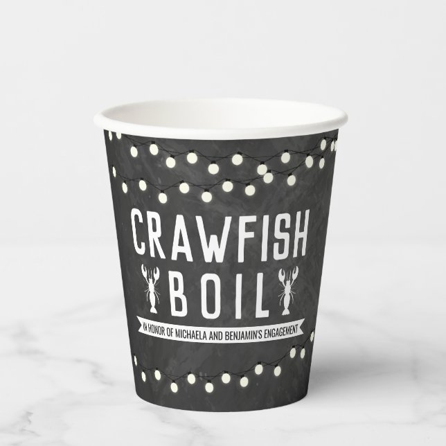 Crawfish Boil Couples Shower Engagement Party Paper Cups (Front)