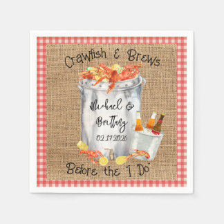 Crawfish Boil Couple's Wedding Shower Napkin