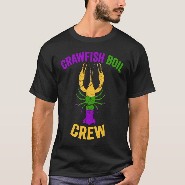 Crawfish Boil Crew Tee Lobster Crayfish Mardi Gras (Front)