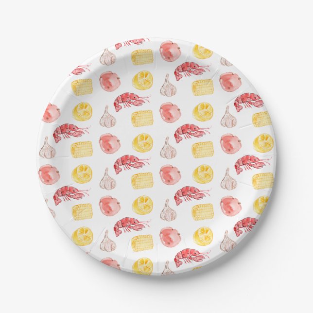 Crawfish Boil Cute  Paper Plate (Front)