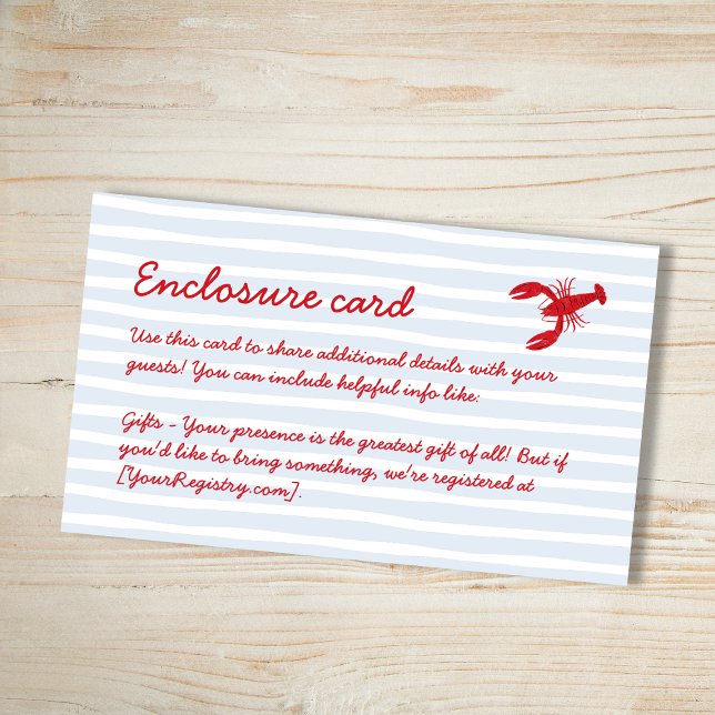 Crawfish Boil Engagement Couples Shower Enclosure Card (Crawfish Boil Engagement Couples Shower Enclosure Card)