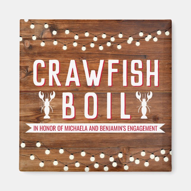 Crawfish Boil Engagement Party Favour Magnet (Front)