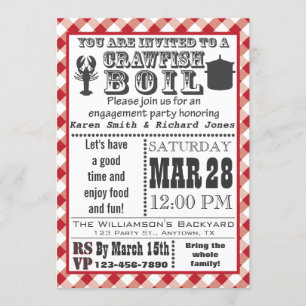 Crawfish Boil Engagement Party Invitation